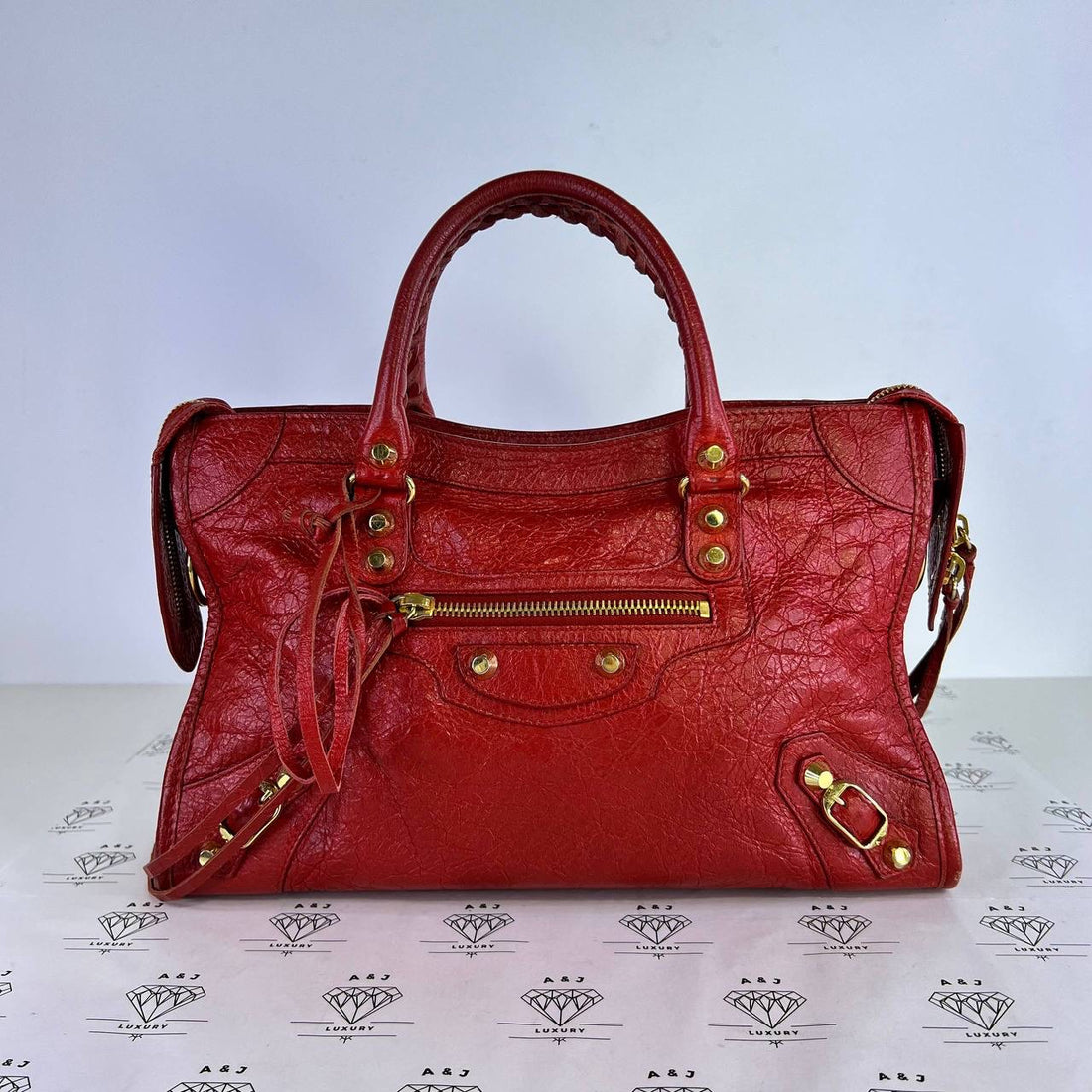 [PRE LOVED] Balenciaga Small Classic City in Red GHW