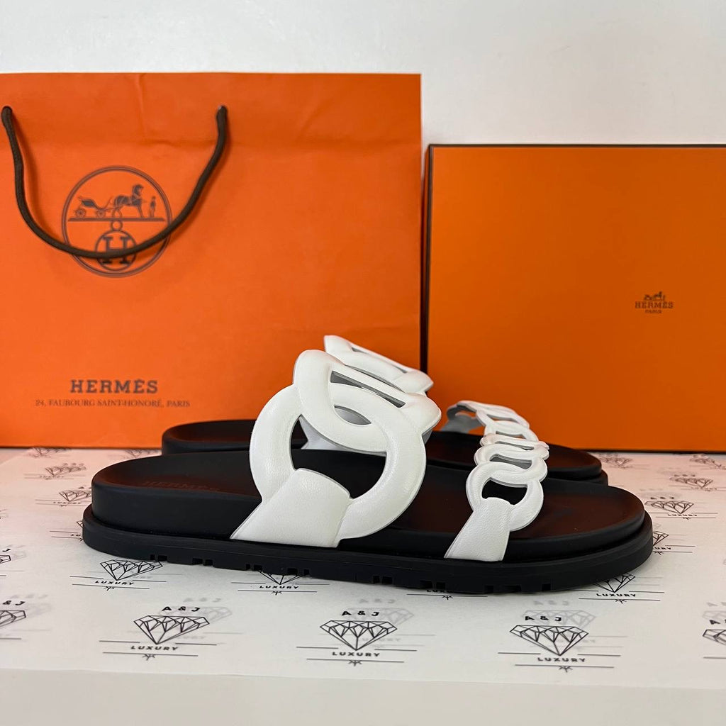 [BRAND NEW] Hermes Extra Sandals in White Size 37.5
