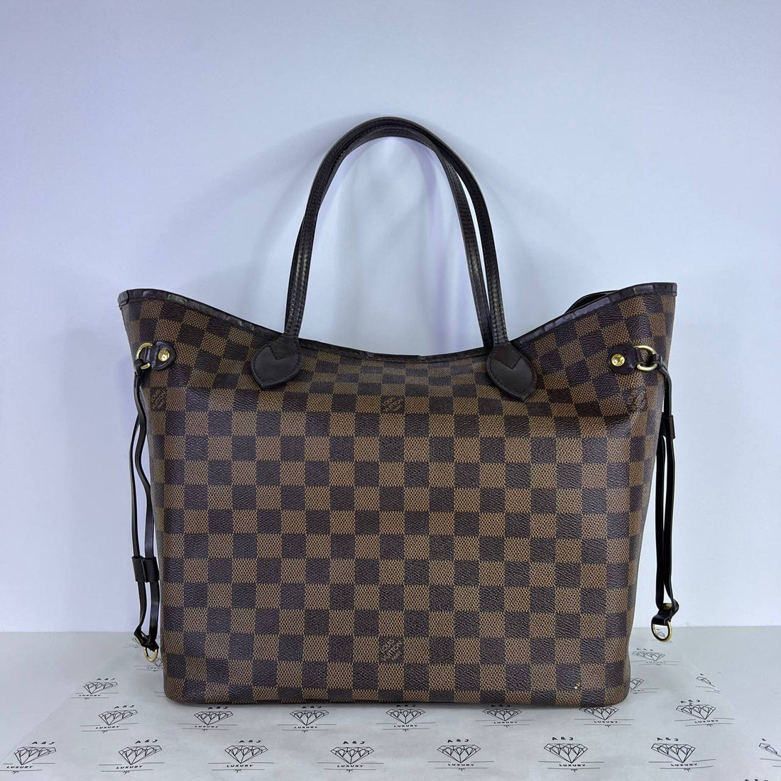 [PRE LOVED] Louis Vuitton Neverfull MM in Damier Ebene Canvass Rose Ballerine interior (AR4128)