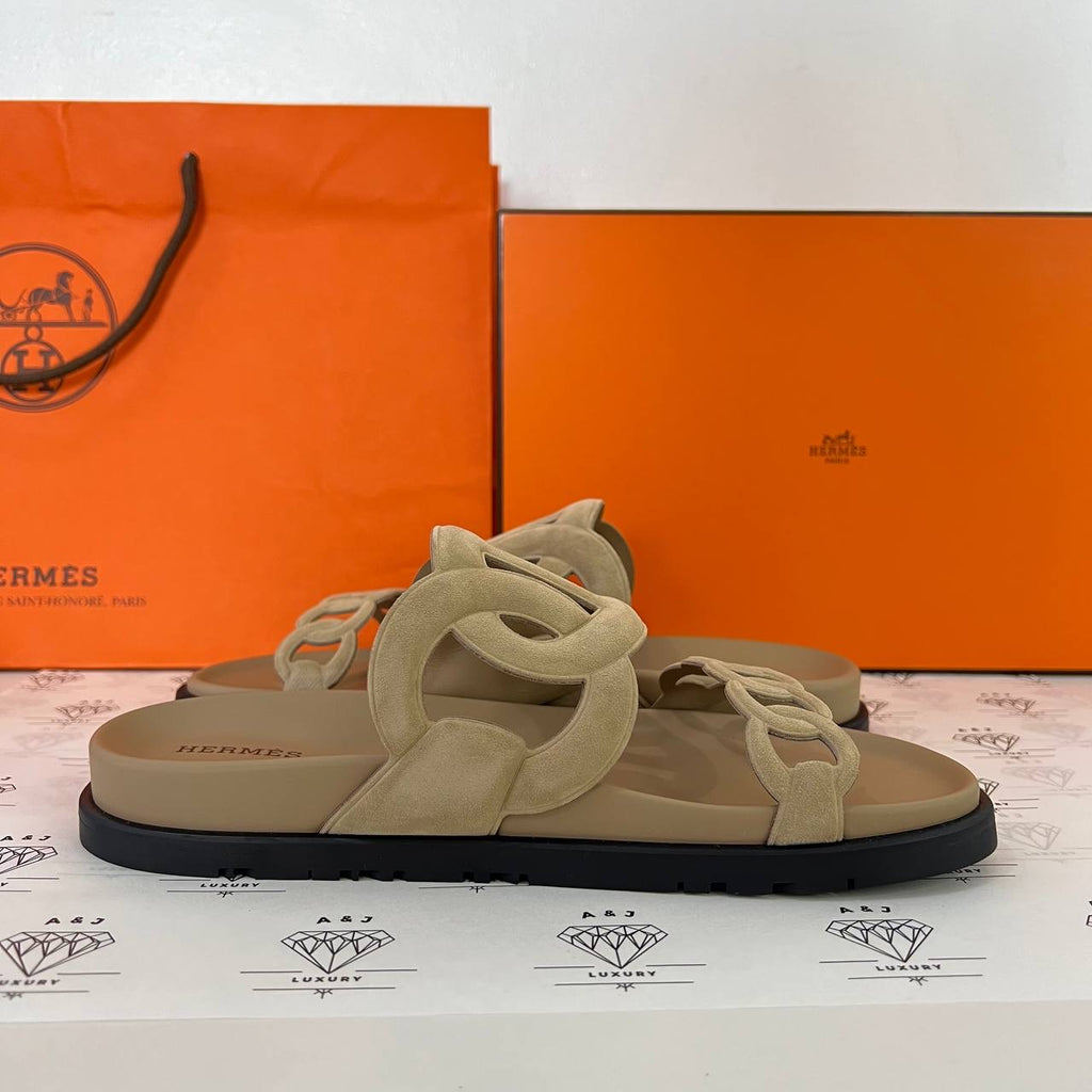 [BRAND NEW] Hermes Extra Sandals in Beige Argile Size 37.5