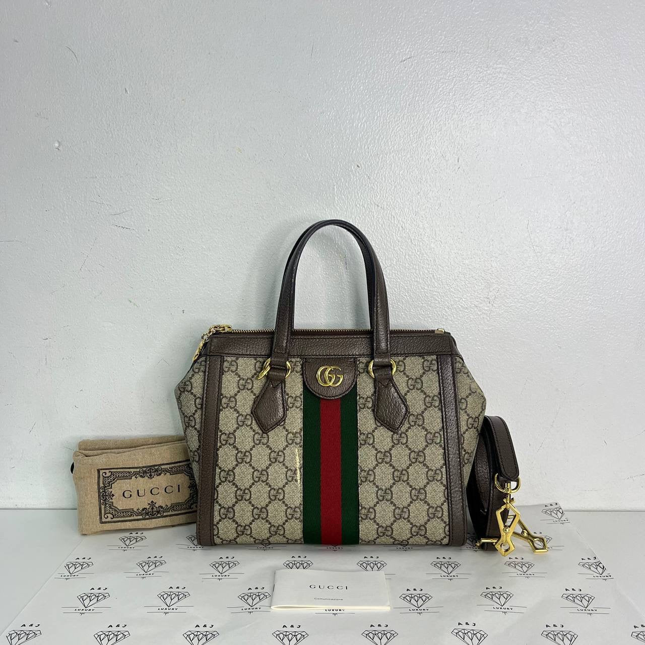 [PRE LOVED] Gucci Small Ophidia Tote in Brown GHW