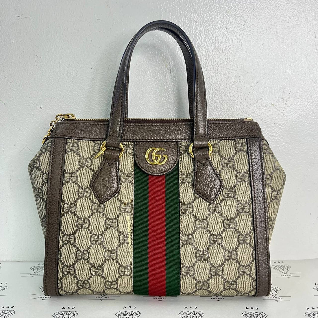 [PRE LOVED] Gucci Small Ophidia Tote in Brown GHW