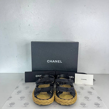 [PRE LOVED] Chanel Mesh Dad Sandals in Raffia Size 37EU