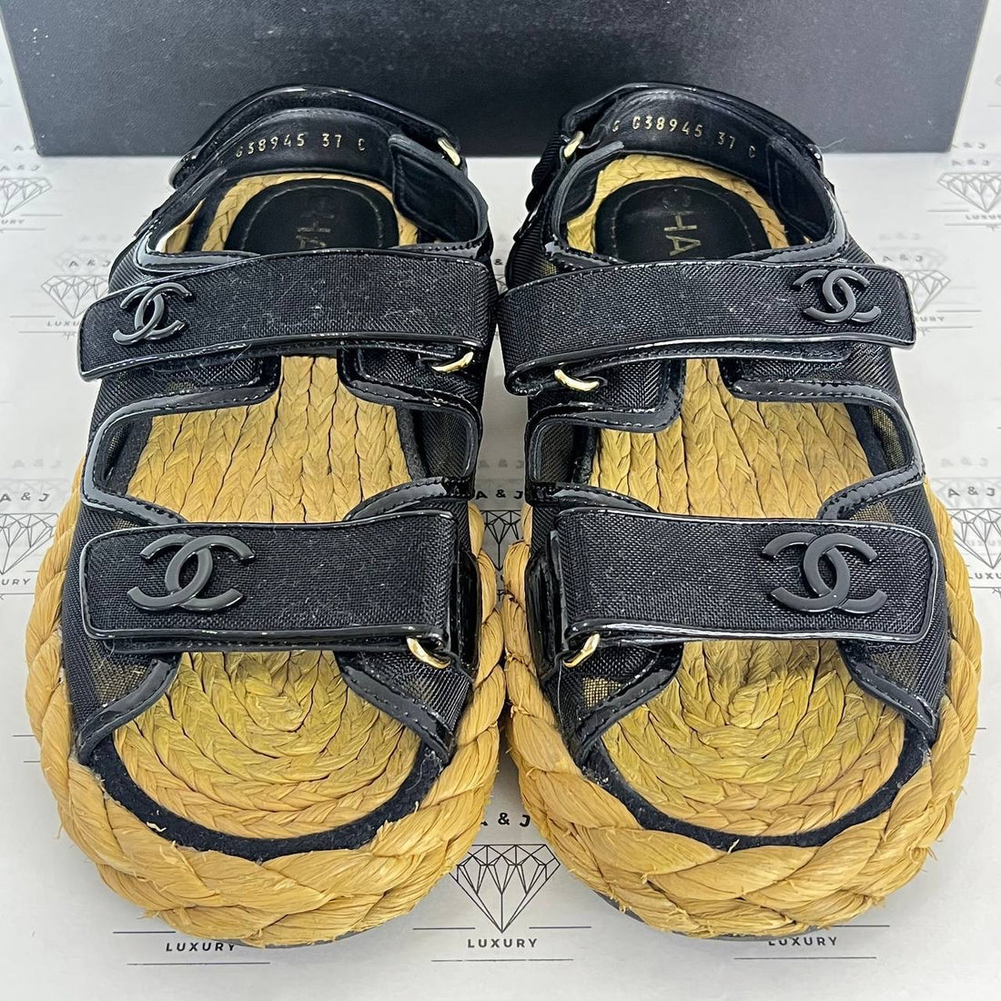 [PRE LOVED] Chanel Mesh Dad Sandals in Raffia Size 37EU
