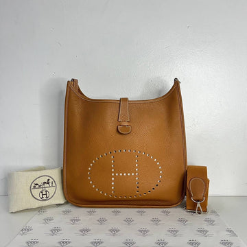 [PRE LOVED] Hermes Evelyne GM III in Gold Clemence Leather PHW (Stamp T - 2015)