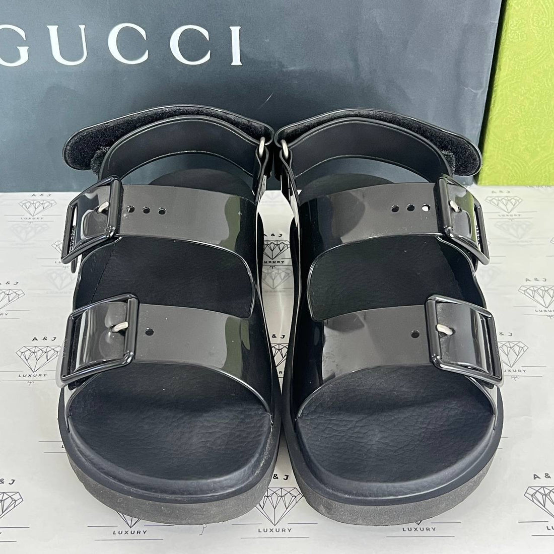 [PRE LOVED] Gucci Isla Dad Sandals in Black Size 38EU