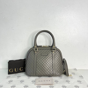 [PRE LOVED] Gucci Guccissima Dome Top Handle in Gray GHW