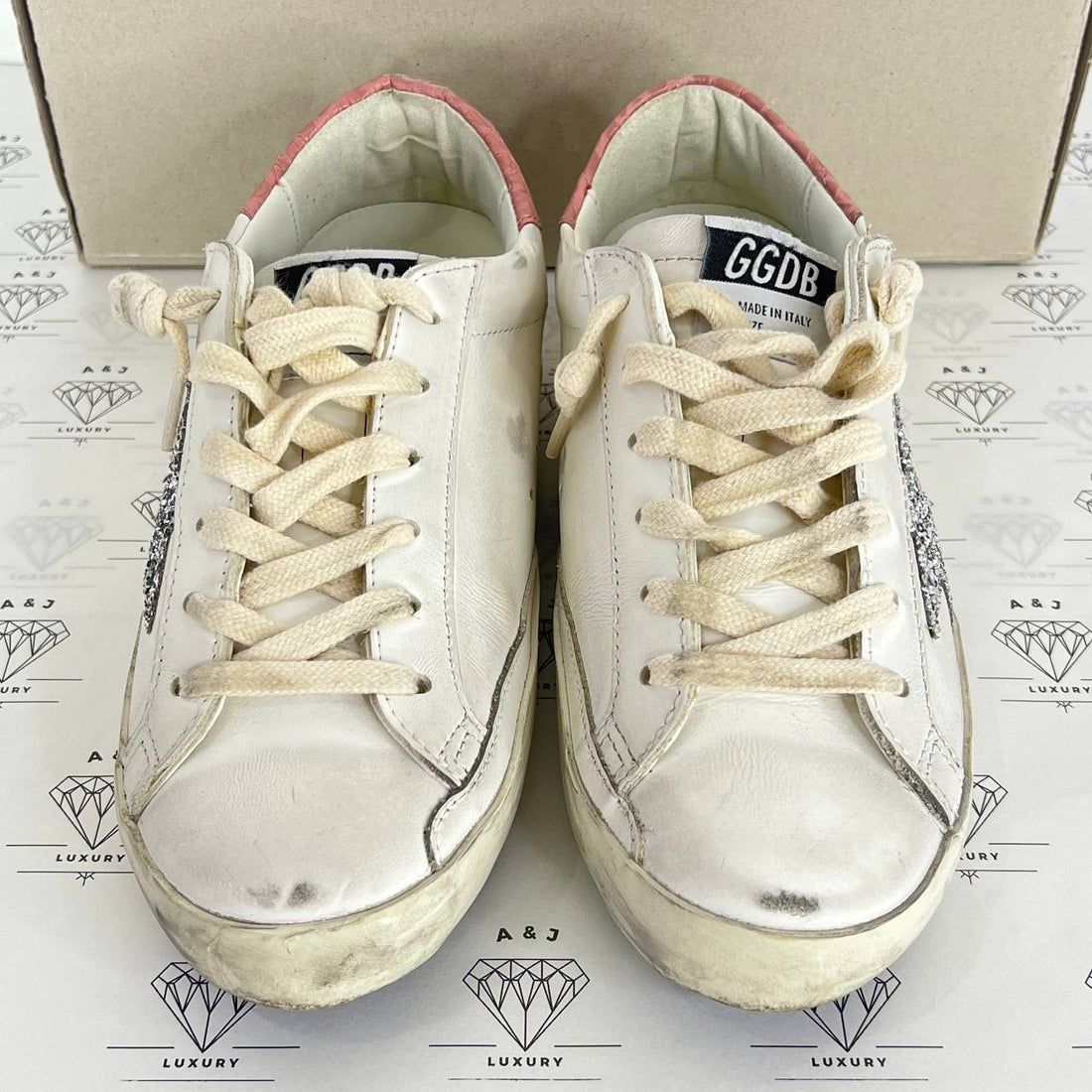 [PRE LOVED] Golden Goose Superstar in Croc Printed Heel Tab Pink Size 37EU