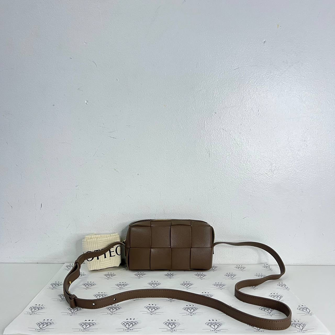 [PRE LOVED] Bottega Veneta Mini Cassette Sling in Brown GHW