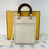 [PRE LOVED] Fendi Mini Sunshine Shopper Tote in White GHW