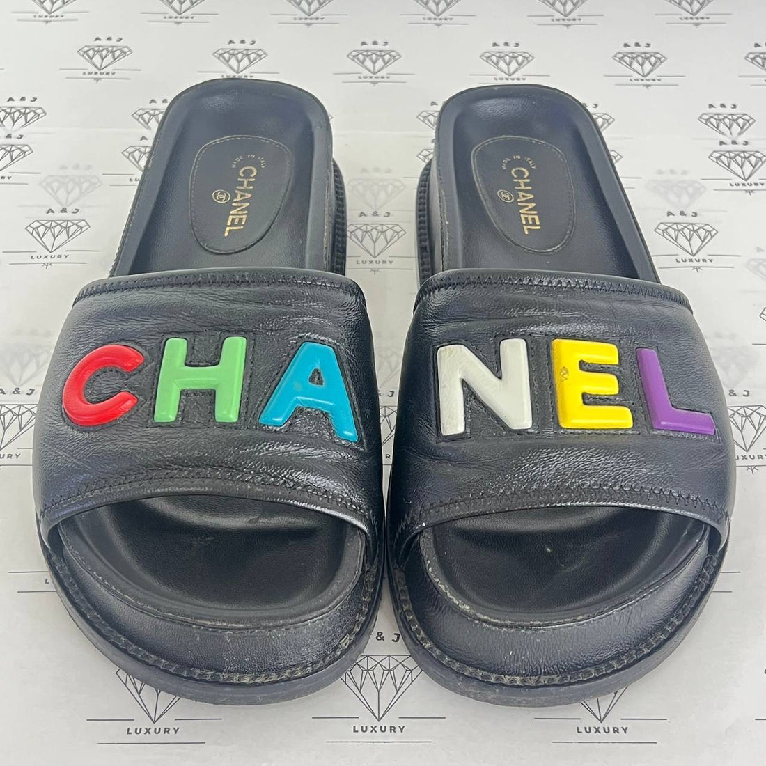 [PRE LOVED] Chanel Logo Mules in Black Size 37EU