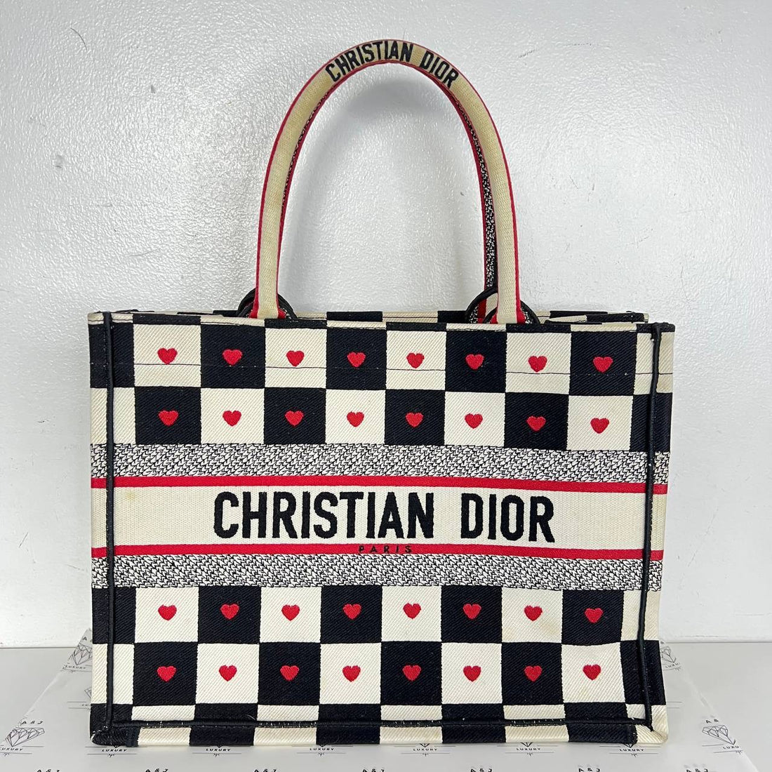 [PRE LOVED] Christian Dior Amour Book Tote in Black/White/Red (2021)