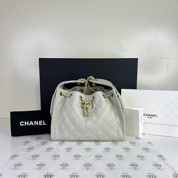[BRAND NEW] Chanel Small C25 in Light Gray Caviar Leather GHW (microchipped)
