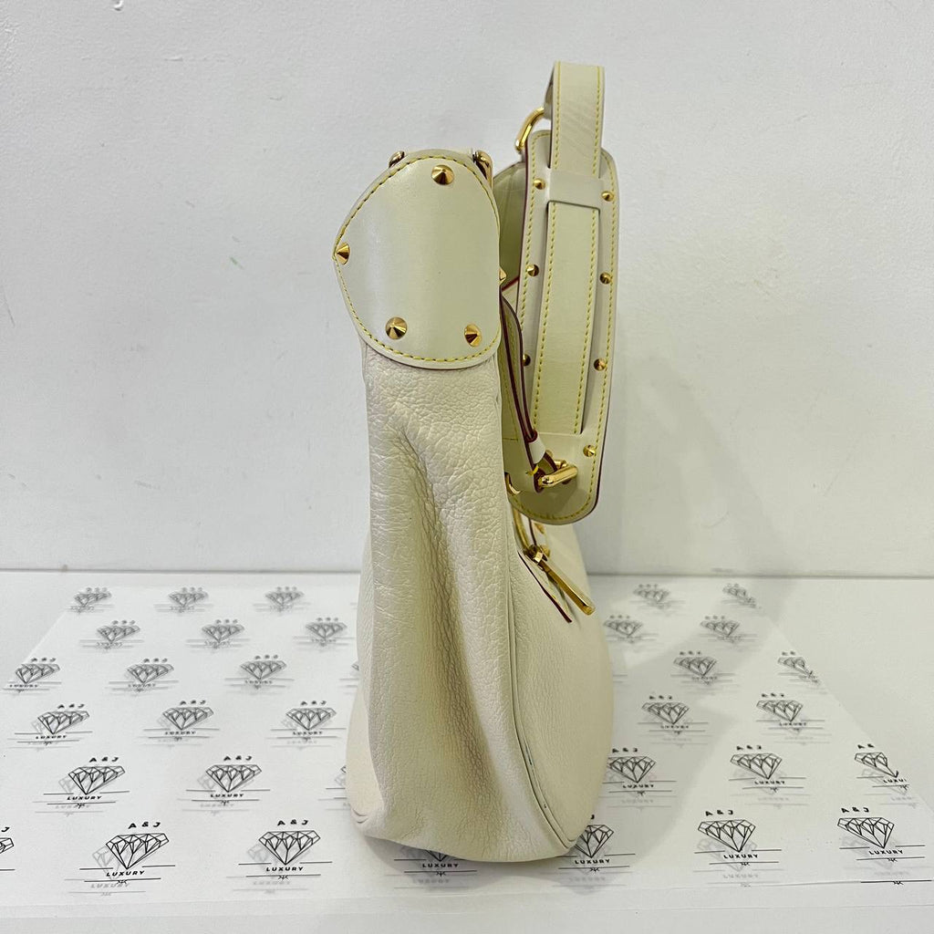 [PRE LOVED] Louis Vuitton Suhali L'Affriolant Shoulder Bag in White GHW (MI1004)