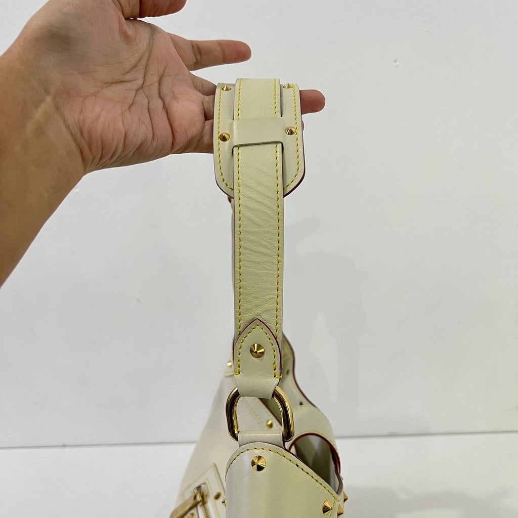 [PRE LOVED] Louis Vuitton Suhali L'Affriolant Shoulder Bag in White GHW (MI1004)