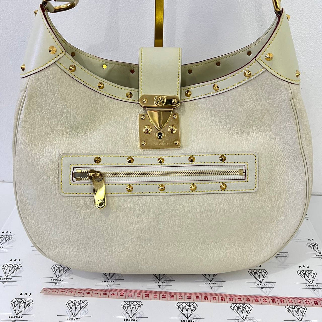 [PRE LOVED] Louis Vuitton Suhali L'Affriolant Shoulder Bag in White GHW (MI1004)