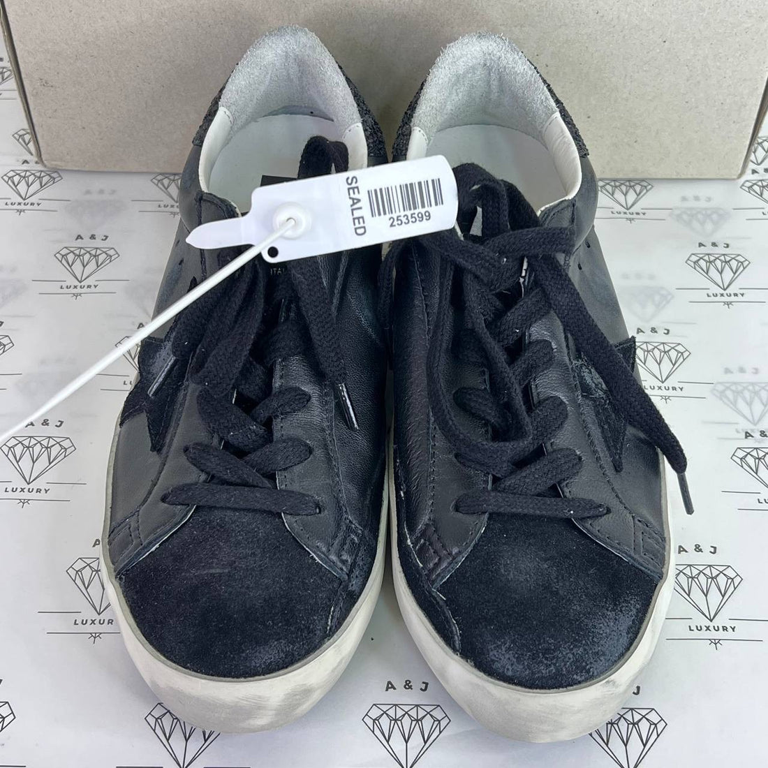 [PRE LOVED] Golden Goose Superstar with Black Glitter Heel Tab Size 36EU