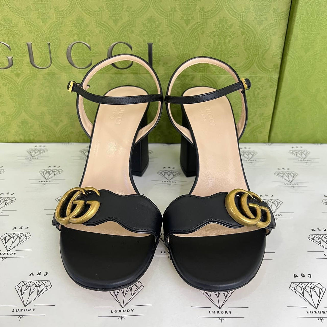 [BRAND NEW] Gucci Marmont Block Heels in Black Size 36EU