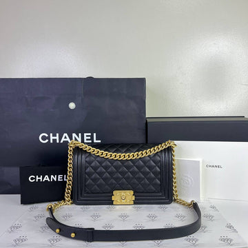 [PRE LOVED] Chanel Old Medium Leboy in Black Caviar Leather GHW (microchipped)
