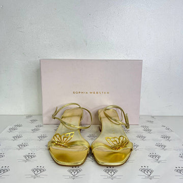 [PRE LOVED] Sophia Webster Mariposa Low Heels Sandals in Gold Size 37.5EU