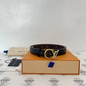 [PRE LOVED] Louis Vuitton Eclipse 20MM Reversible Belt in Monogram/Noir Size 90