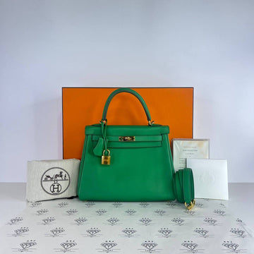 [PRE LOVED] Hermes Kelly 25 Retourne in Vert Vertigo Swift Leather GHW (Stamp C - 2018)