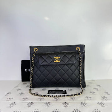 [PRE LOVED] Chanel In Out Flap Shopping Tote in Black Caviar Leather GHW (Series 29)