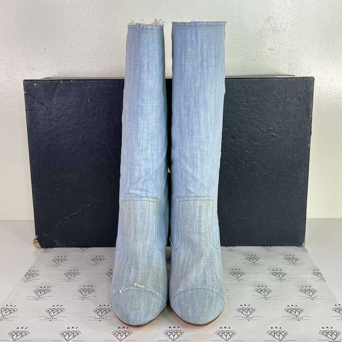 [PRE LOVED] Chanel Knee High Boots in Denim Size 40EU