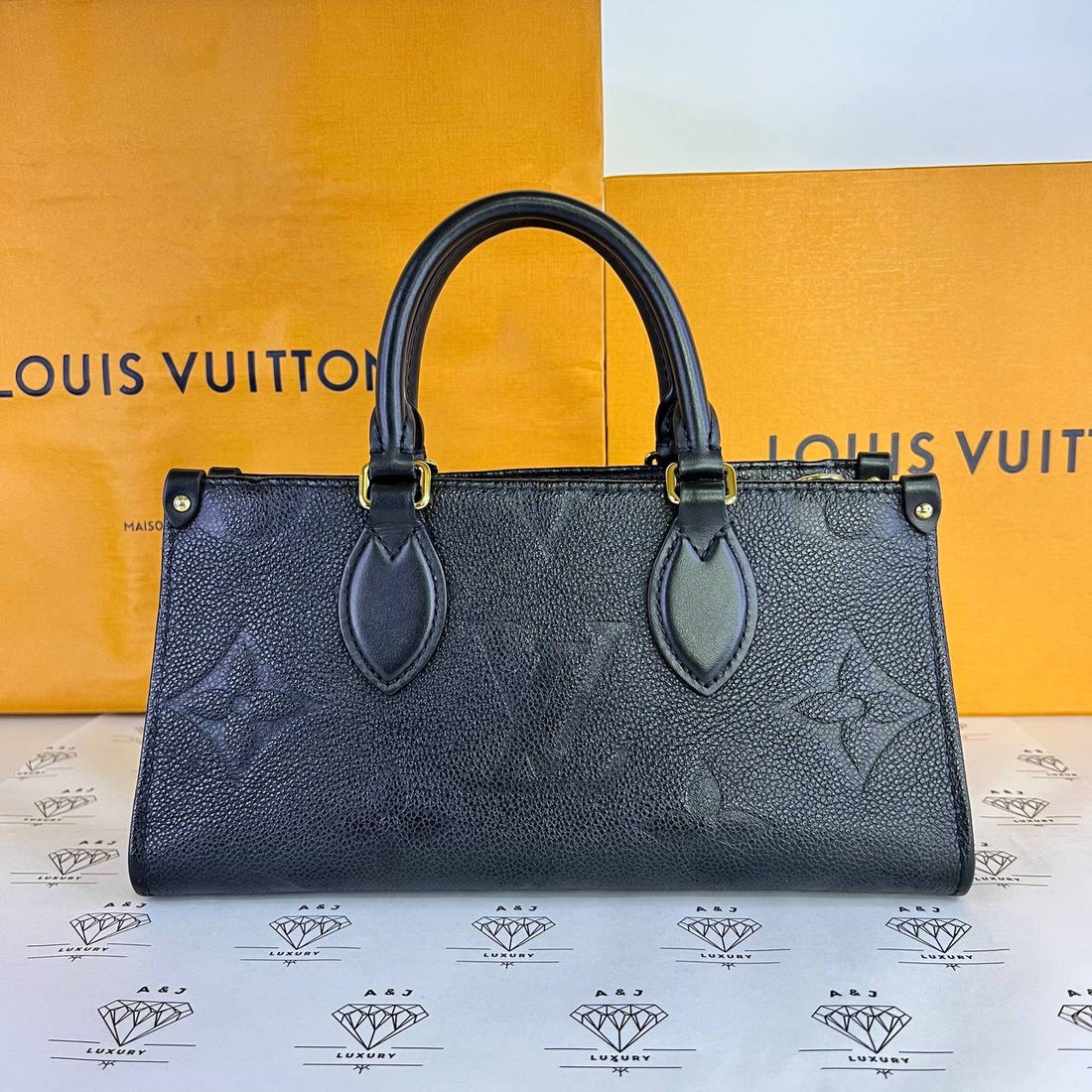 [PRE LOVED] Louis Vuitton OnTheGo East-West in Black Empreinte Leather GHW (microchipped)