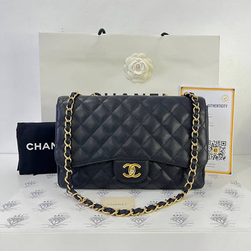 [PRE LOVED] Chanel Classic Jumbo Single Flap in Black Caviar GHW (Series 13)