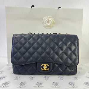 [PRE LOVED] Chanel Classic Jumbo Single Flap in Black Caviar GHW (Series 13)