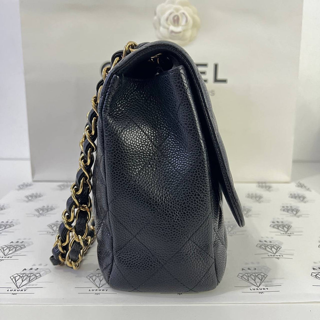 [PRE LOVED] Chanel Classic Jumbo Single Flap in Black Caviar GHW (Series 13)