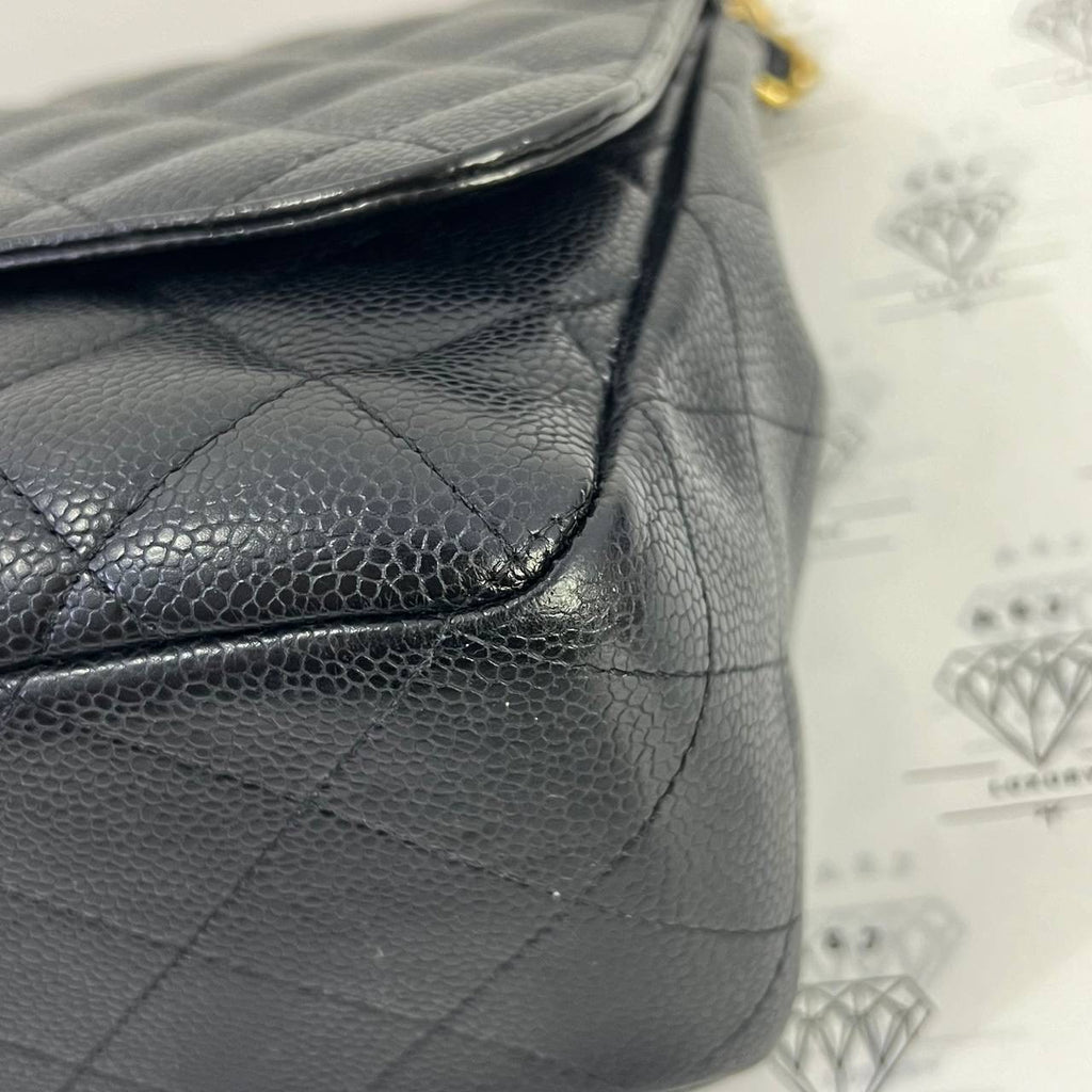 [PRE LOVED] Chanel Classic Jumbo Single Flap in Black Caviar GHW (Series 13)