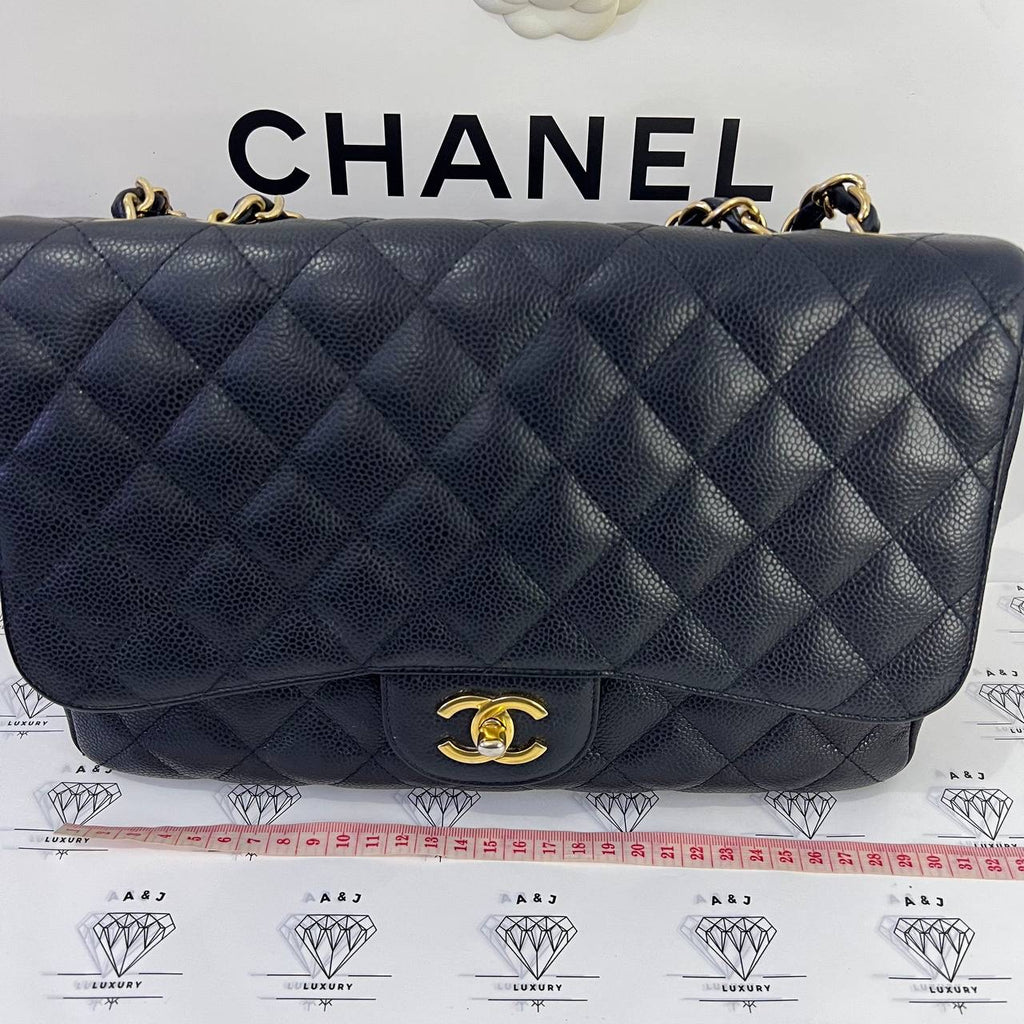 [PRE LOVED] Chanel Classic Jumbo Single Flap in Black Caviar GHW (Series 13)