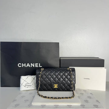 [PRE LOVED] Chanel Medium Classic Double Flap in Black Caviar GHW (microchipped)
