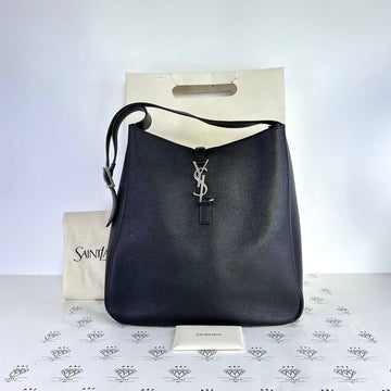 [PRE LOVED] YSL Large Le 5 A 7 in Black Grained Leather SHW (2026)