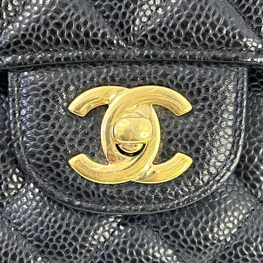 [PRE LOVED] Chanel Classic Medium Double Flap in Black Caviar GHW (Series 20)