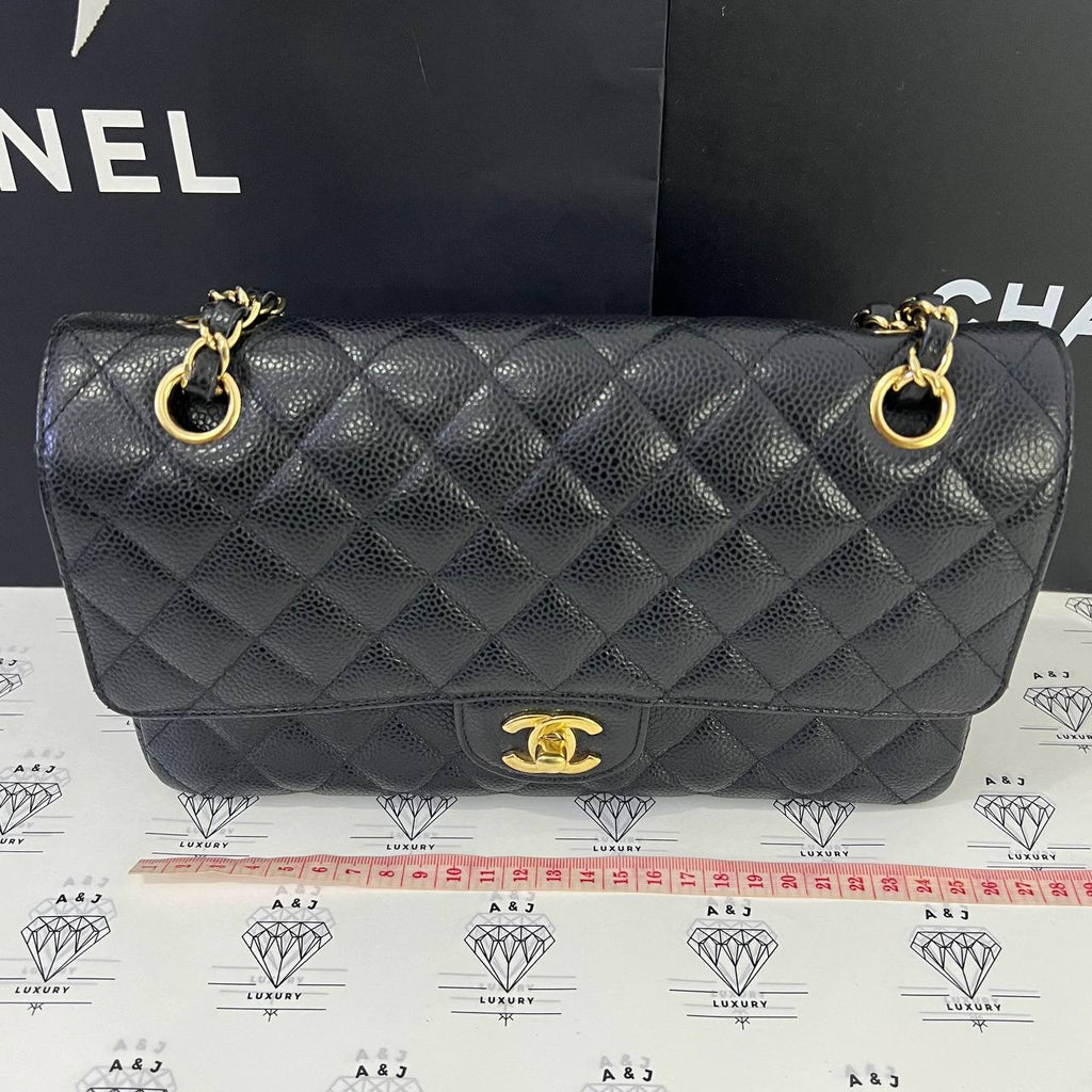 [PRE LOVED] Chanel Classic Medium Double Flap in Black Caviar GHW (Series 20)