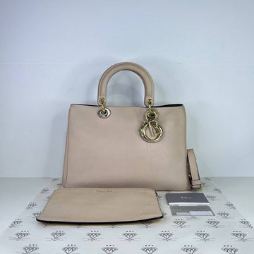 [PRE LOVED] Christian Dior Large Diorrissimo in Light Pink/Taupe Grained Calfskin GHW