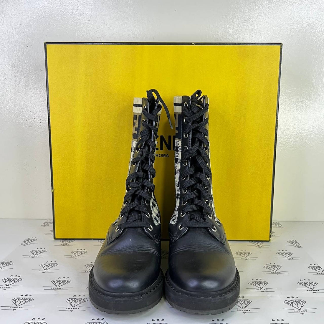 [PRE LOVED] Fendi Rockocko Biker Boots in Size 35EU
