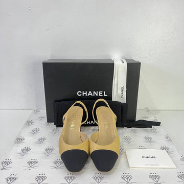 [PRE LOVED] Chanel Slingback Pumps in Beige Size 36EU