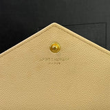 [PRE LOVED] Yves Saint Laurent Medium Wallet on Chain in Beige Grain De Poudre Leather GHW