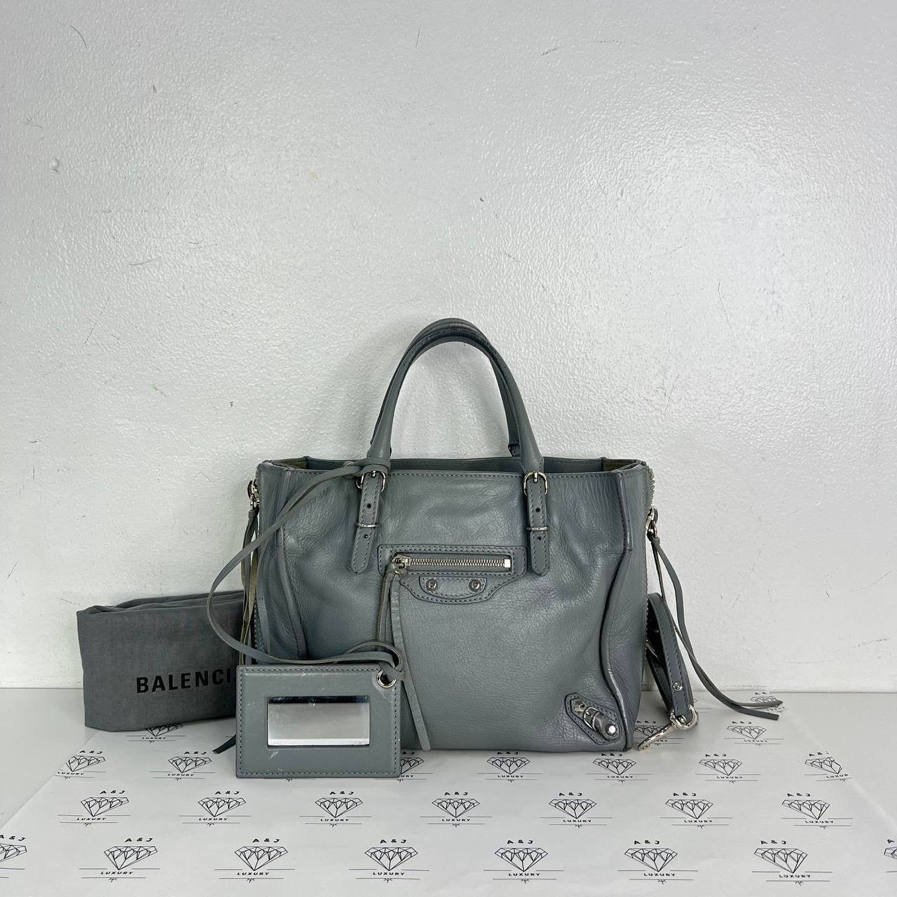 [PRE LOVED] Balenciaga Mini A4 Papier in Gray SHW