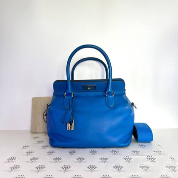 [PRE LOVED] Hermes Toolbox 26 in Blue Hydra Swift Leather PHW (Stamp Q Square - 2013)