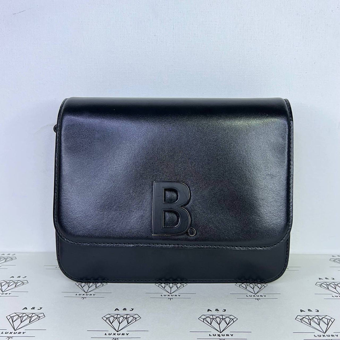 [PRE LOVED] Balenciaga B Logo Shoulder Bag in So Black