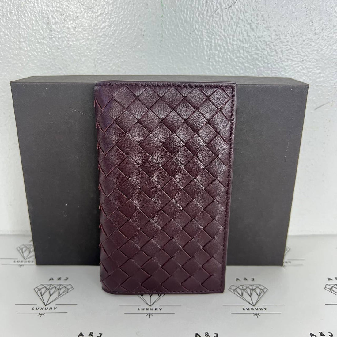 [PRE LOVED] Bottega Veneta Nappa Intrecciato Flap Wallet in Purple