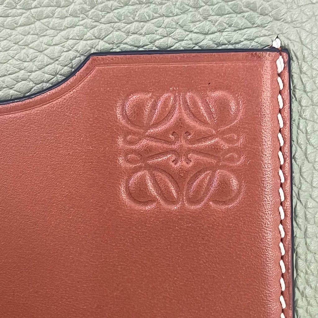 [PRE LOVED] Loewe Coin Cardholder in Rosemary/Tan Grained Calfskin SHW