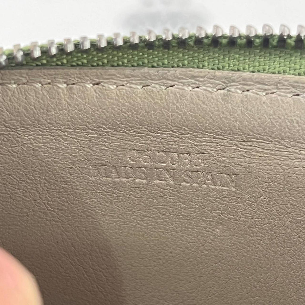 [PRE LOVED] Loewe Coin Cardholder in Rosemary/Tan Grained Calfskin SHW