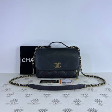 [PRE LOVED] Chanel Medium Business Affinity in Black Caviar Leather Light Gold HW (Series 24)