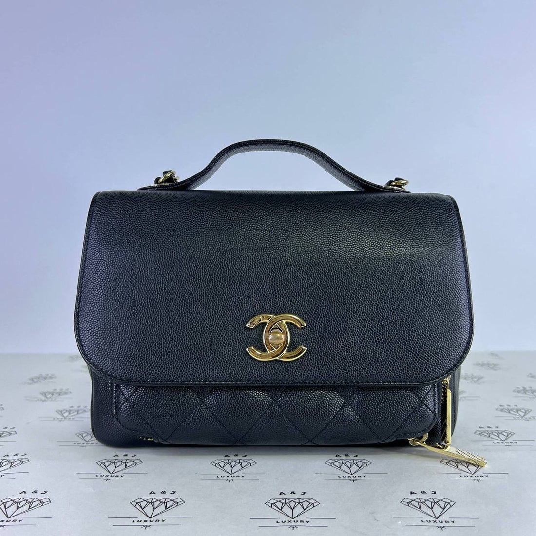 [PRE LOVED] Chanel Medium Business Affinity in Black Caviar Leather Light Gold HW (Series 24)